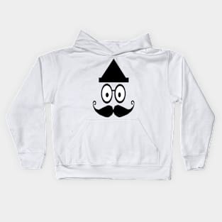 funny face with triangle shaped hat Kids Hoodie